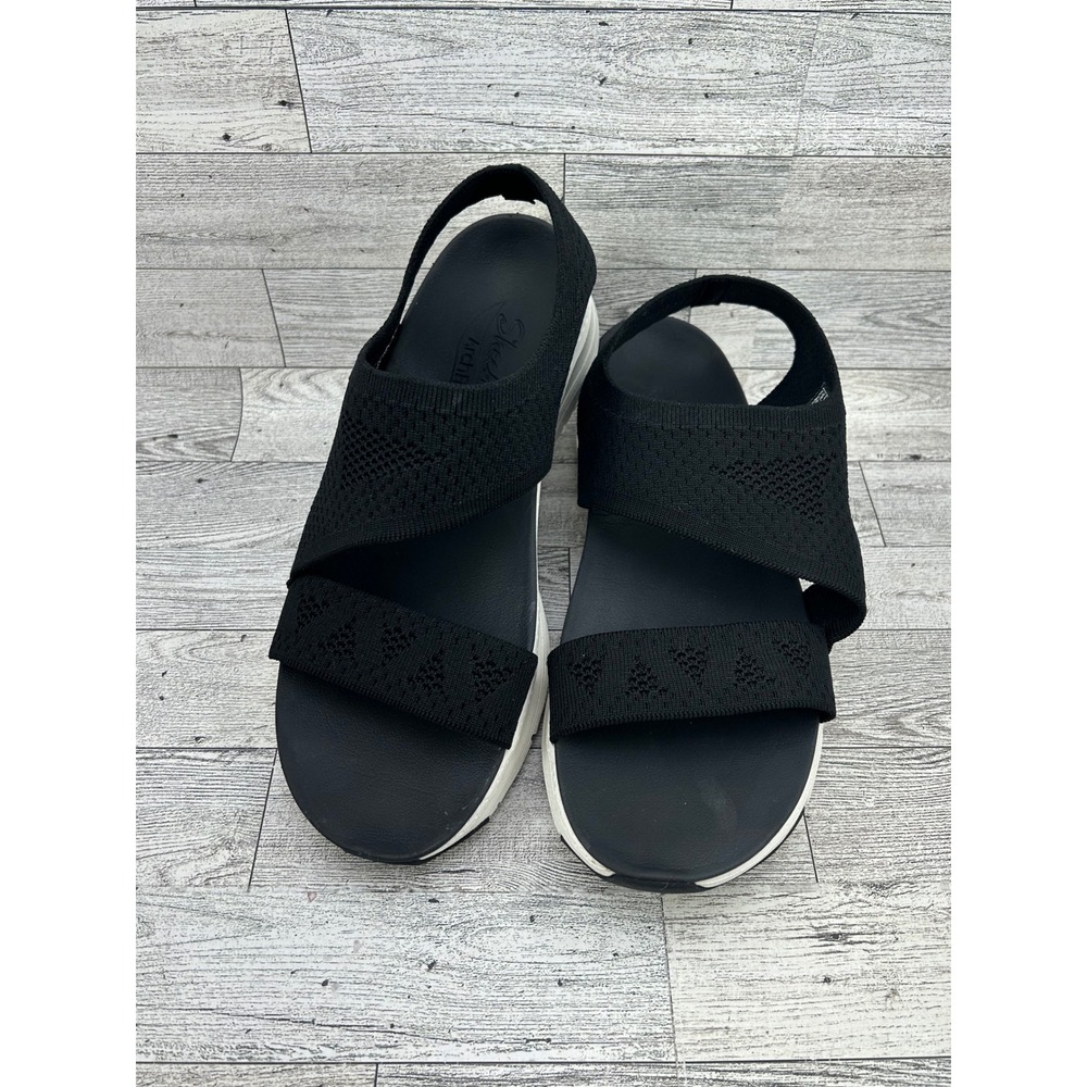 Women's Black Knit Stretch Slingback Sandals